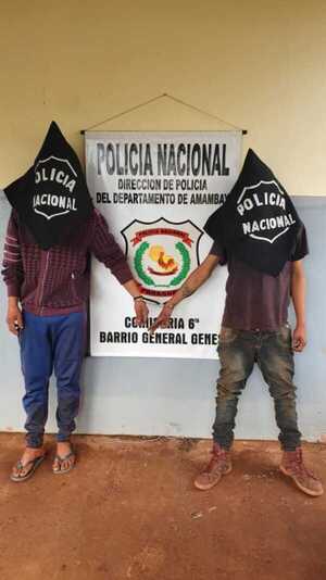 Delincuentes fueron detenidos en Pedro Juan por robo de moto