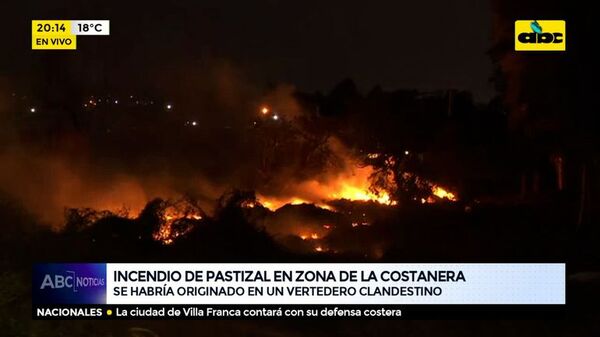 Incendio de pastizal en zona de la costanera - ABC Noticias - ABC Color