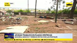 Apuran los trabajos en plazas céntricas  - ABC Noticias - ABC Color