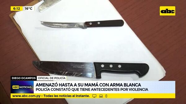 Amenazó hasta a su mamá con arma blanca - ABC Noticias - ABC Color