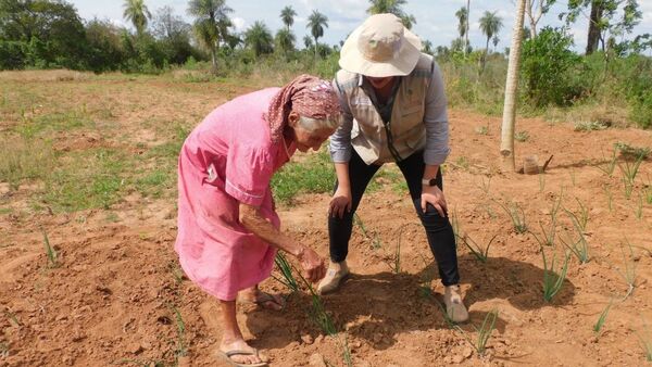 Con 100 años, sigue trabajando en la chacra