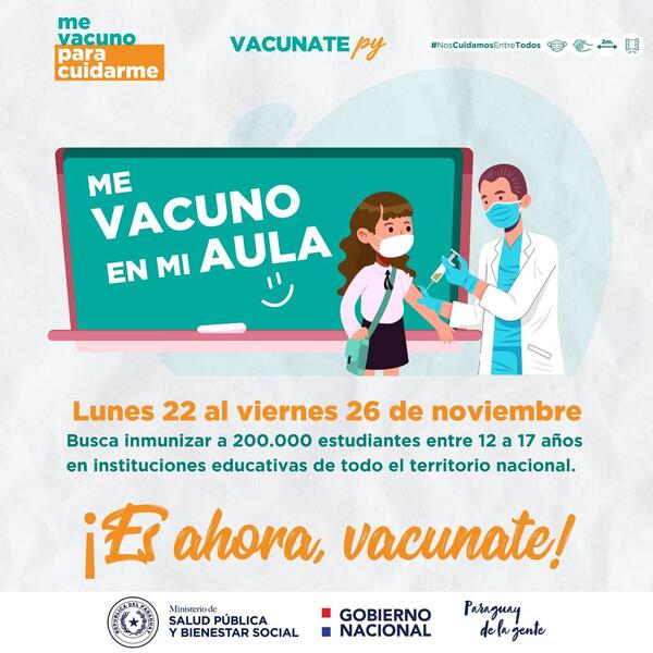 Comienza campaña de inmunización en colegios | 1000 Noticias