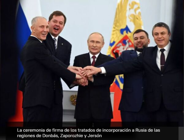 Putin firma los acuerdos de la adhesión de nuevos territorios