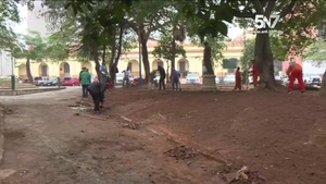 Intensas labores de hermoseamiento en las Plazas del Congreso - SNT
