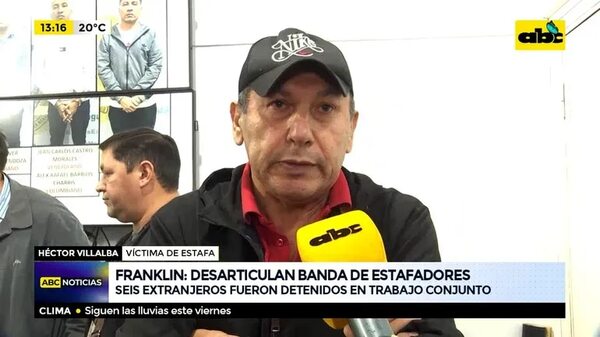 Franklin: desarticulan banda de estafadores - ABC Noticias - ABC Color