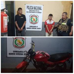 Crónica / PJC: Detienen a dos ñatos que se paseaban en una motocicleta robada