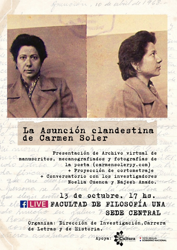 Manuscritos y fotografías de la poeta paraguaya Carmen Soler serán presentados en formato virtual - .::Agencia IP::.
