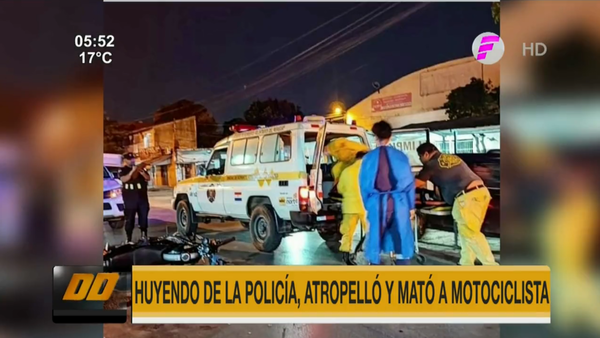 Conductor atropella y mata a motociclista tras huir de la Policía