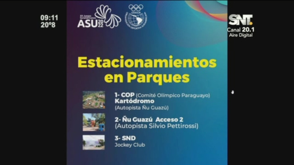 Estacionamientos para acudir a los eventos de ASU 2022 - SNT
