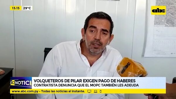 Volqueteros de Pilar exigen pago de haberes - ABC Noticias - ABC Color