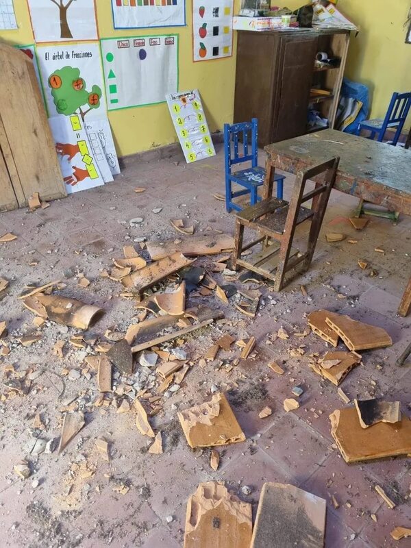 Clausuran un pabellón porque parte del techo de un aula se derrumbó en Ybycuí - Nacionales - ABC Color