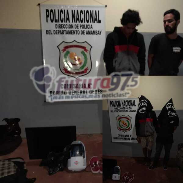 Detenidos por robar nebulizador y TV plasma