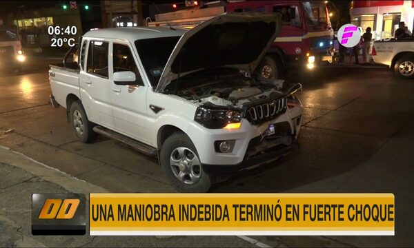 Maniobra indebida terminó en fuerte choque en Asunción - Paraguaype.com