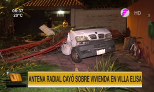 Antena radial cayó sobre parte de una vivienda en Villa Elisa | Telefuturo
