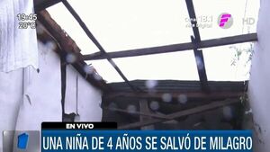 Niña de 4 años se salvó milagrosamente durante temporal