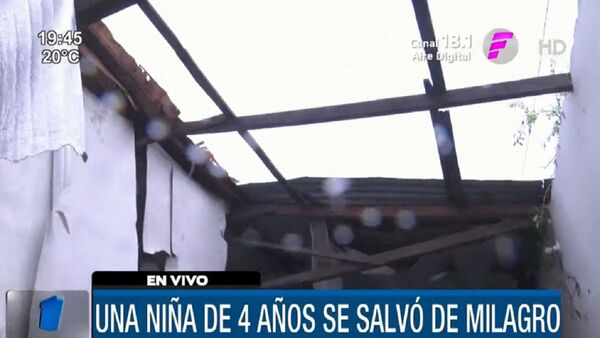 Niña de 4 años se salvó milagrosamente durante temporal