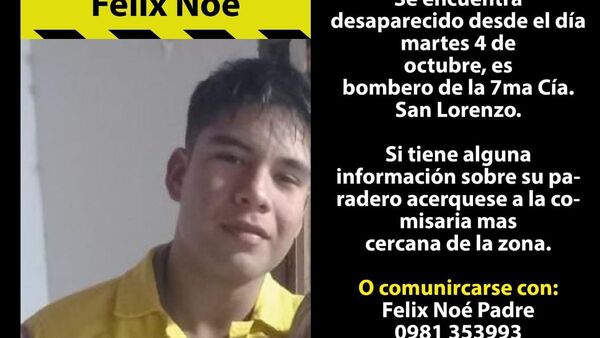 Joven bombero está desaparecido