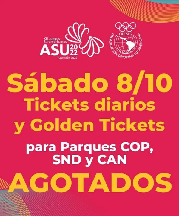 Odesur: Tickets diarios y Golden Tickets agotados para este sábado - Nacionales - ABC Color