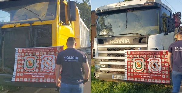 Recuperan dos camiones robados en Coronel Oviedo - Noticiero Paraguay
