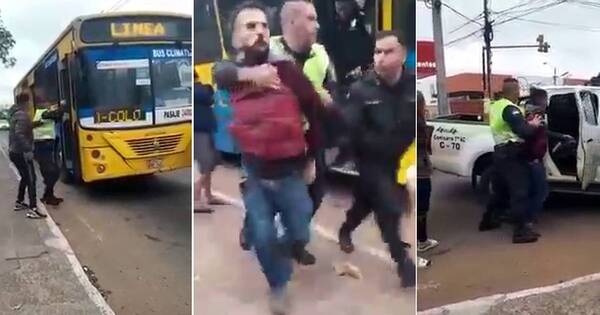 La Nación / Detienen a un hombre tras intentar asaltar un bus con un arma de juguete
