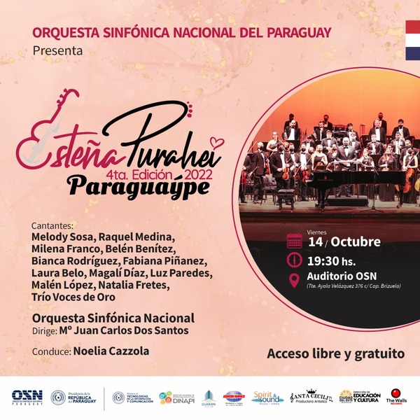 Llega cuarta edición de “Esteña Purahéi Paraguaýpe” junto con la OSN - .::Agencia IP::.