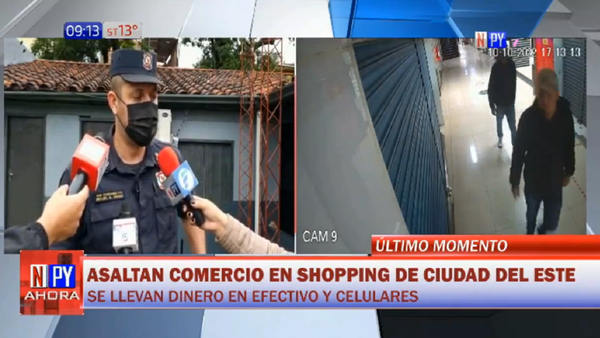 Asaltan local de celulares en Shopping de Ciudad del Este