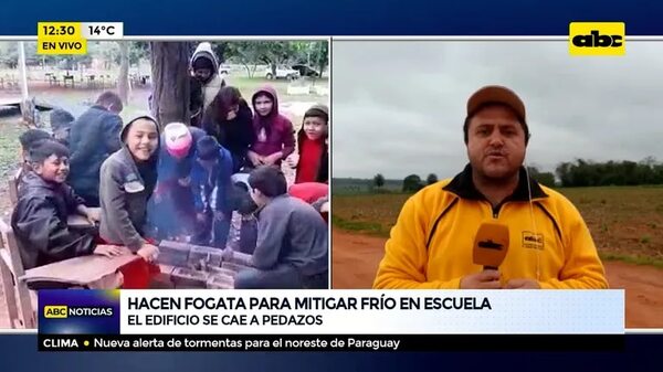 Hacen fogata para mitigar frío en escuela - ABC Noticias - ABC Color