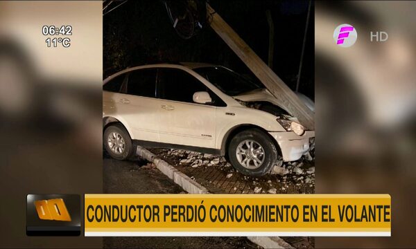 Conductor perdió el conocimiento en el volante y chocó en Asunción | Telefuturo