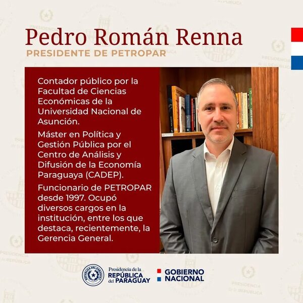 Pedro Román Renna, nuevo presidente de Petropar en reemplazo de Denis Lichi - Política - ABC Color