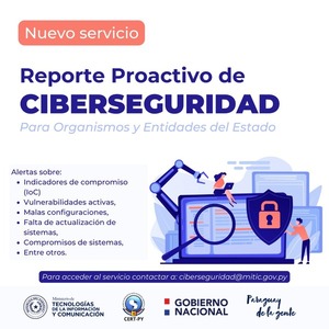 Mitic habilita nuevo servicio de reportes de ciberseguridad para instituciones públicas - .::Agencia IP::.