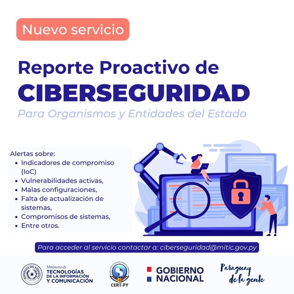 Mitic habilita nuevo servicio de reportes de ciberseguridad para instituciones públicas - .::Agencia IP::.