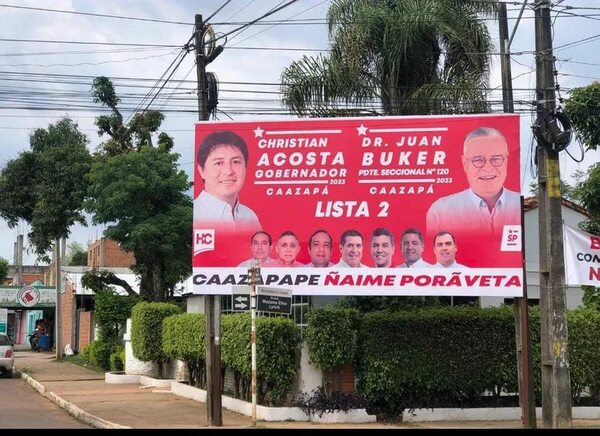 Propagada electoral extemporánea en las narices de la jueza electoral de Caazapá  - Nacionales - ABC Color