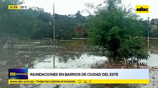Inundaciones en barrios de Ciudad del Este - ABC Noticias - ABC Color