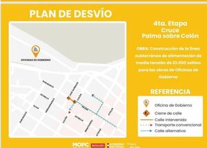 Diario HOY | Aplicarán desvíos sobre calle Palma por trabajos de línea subterránea