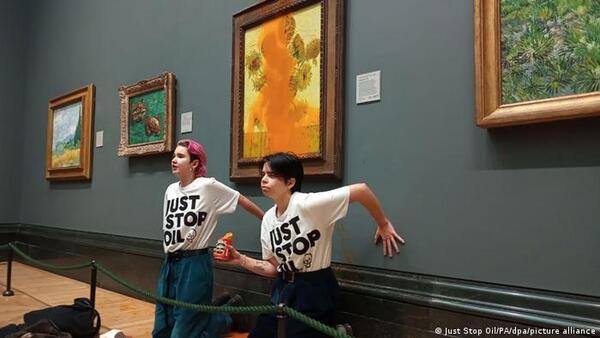 Intentan vandalizar 'Los girasoles' de Van Gogh en la National Gallery de Londres