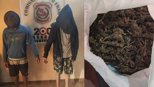 Incautan marihuana y detienen a dos jóvenes en Fram