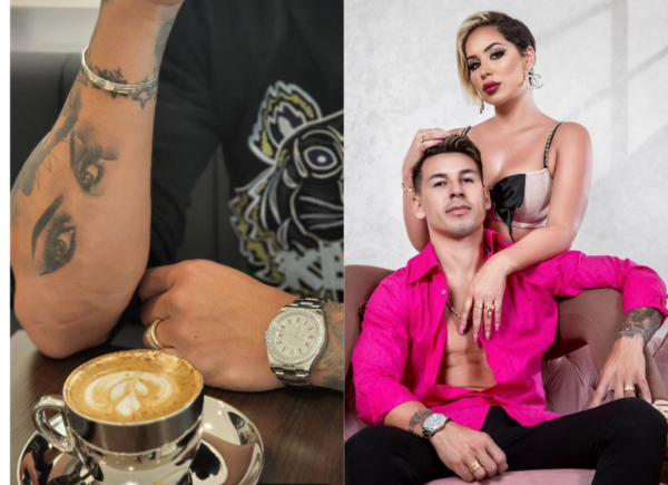 Hernán Pérez se tatuó los ojos de su doña como prueba de amor