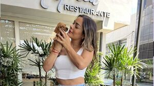 Larissa Riquelme también presentó a su perrhijo