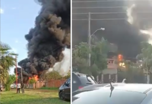 Crónica / Un gran incendio en un syky consumió una fábrica de bolsas