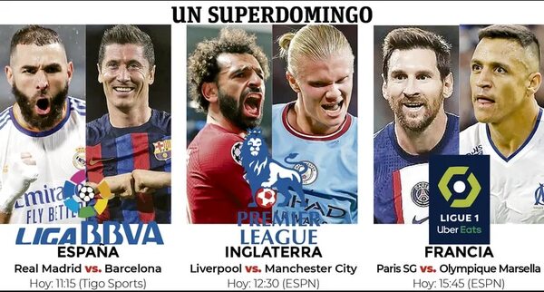 Un “Superdomingo” con tres clásicos en las ligas europeas - Fútbol Internacional - ABC Color