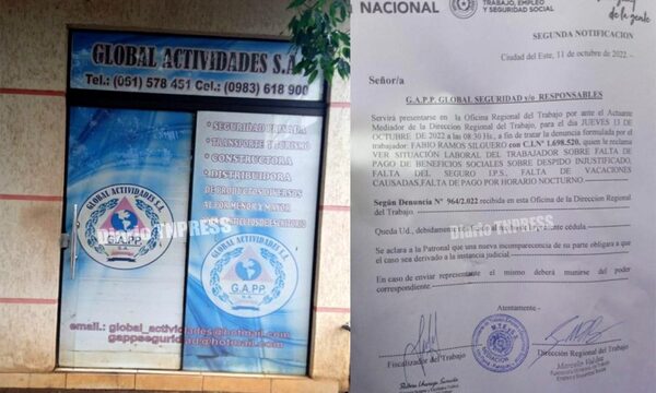 Denuncian sistemáticas violaciones laborales en la empresa de seguridad Global Actividades Protección Preventiva S.A. – Diario TNPRESS