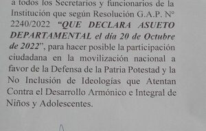 Declaran asueto departamental para movilizarse contra plan de educación