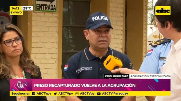 Preso recapturado vuelve a la Agrupación - Ensiestados - ABC Color