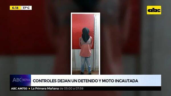 Controles dejan un detenido y moto incautada   - ABC Noticias - ABC Color