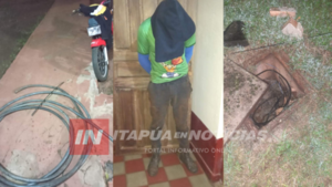 NUEVAMENTE SUPUESTO LADRÓN DE CABLES TERMINÓ PRESO