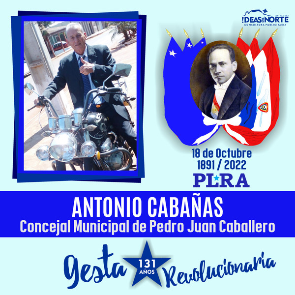 Concejal Antonio Cabañas saluda a sus correligionarios y simpatizantes del PLRA