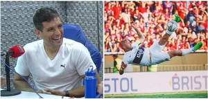 Roque y su felicitación al 'loco' Richard Ortiz por el golazo en el clásico