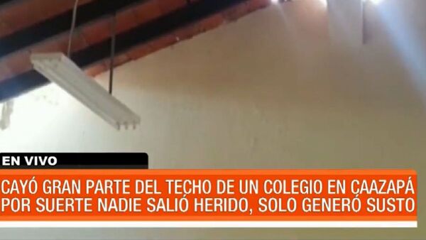 Caazapá: Cayó parte del techo de una escuela