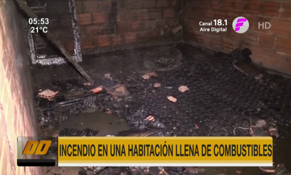 Incendio en una habitación llena de combustible - Paraguaype.com