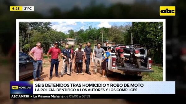 Seis detenidos tras homicidio y robo de moto - ABC Noticias - ABC Color